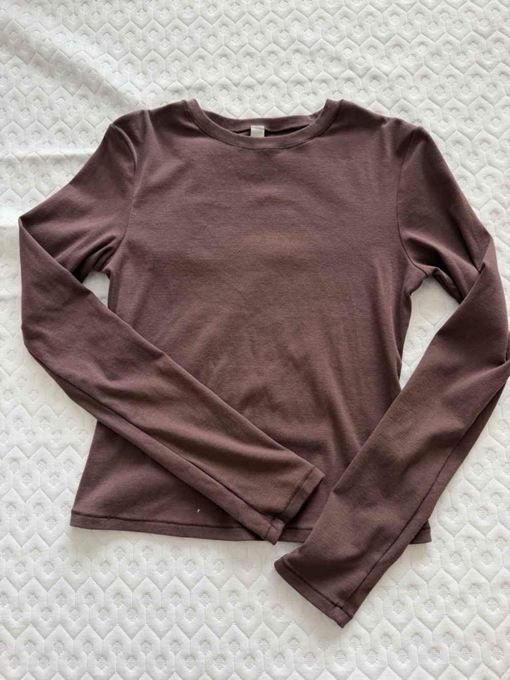 Women's Long Sleeve Crewneck Top - Brown